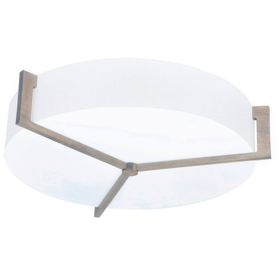AFX Apex 21-inch Weathered Grey LED Flush Mount, Linen White Shade
