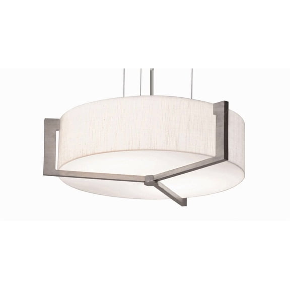 AFX Apex 21-inch Weathered Grey LED Pendant, Linen White Shade