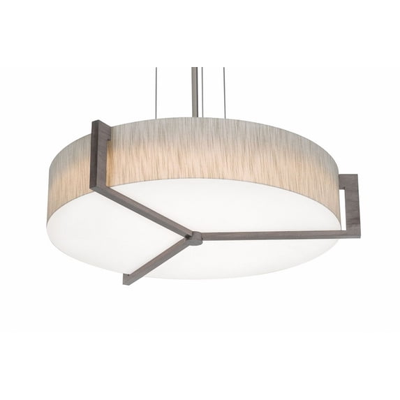 APP2432L5AJUDWG-JT AFX Apex - Drum Pendant In Modern Style-5.5 Inches Tall and 27.15 Inches Wide-Satin Nickel/Weathered Grey Finish-Jute Shade