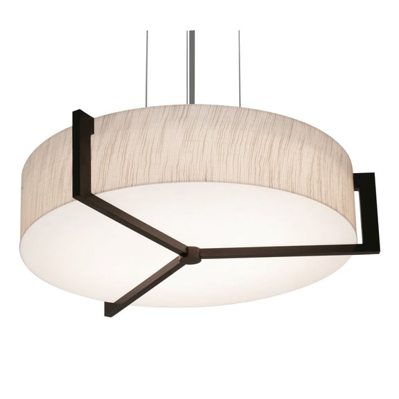 APP1524MBES-JT AFX Apex - 3 Light Pendant In Modern Style-4.25 Inches Tall and 17 Inches Wide-Satin Nickel/Espresso Finish-Jute Shade Color