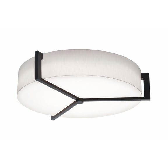 APF2432L5AJUDES-LW AFX Apex - Drum Flush Mount In Modern Style-6 Inches Tall and 27.15 Inches Wide-Espresso Finish-Linen White Shade Color-LED Lamping
