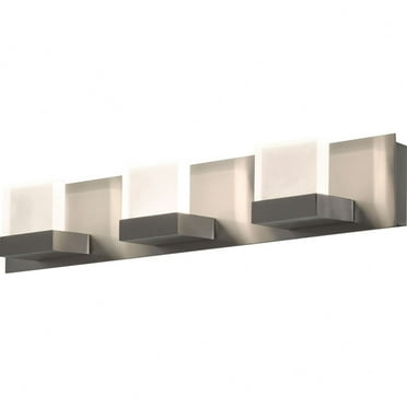 AFX Arlo 3-light ADA Satin Nickel LED 120V Vanity, Frosted Acrylic Shade