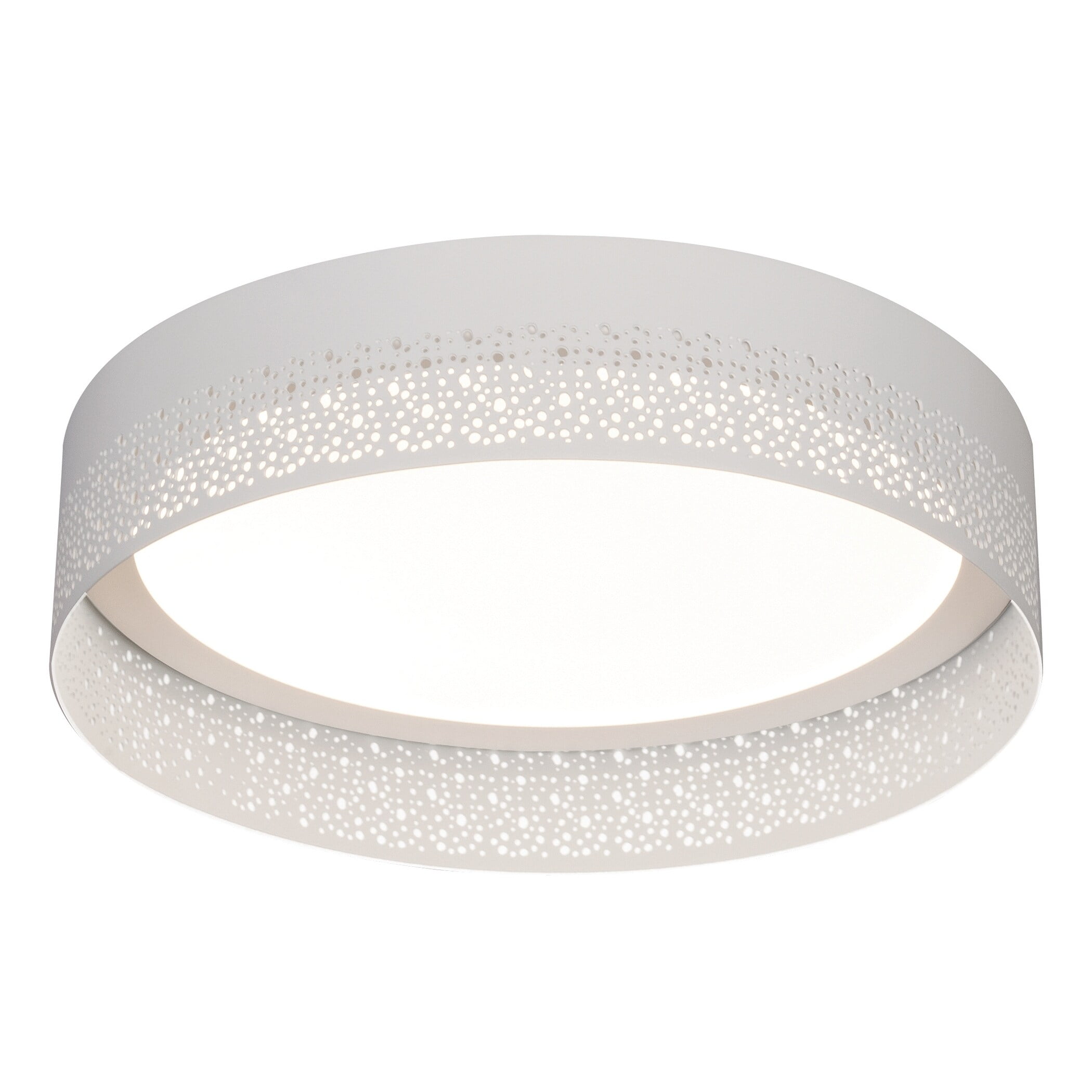 Ash 16" White LED Drum Flush Mount with Acrylic Shade