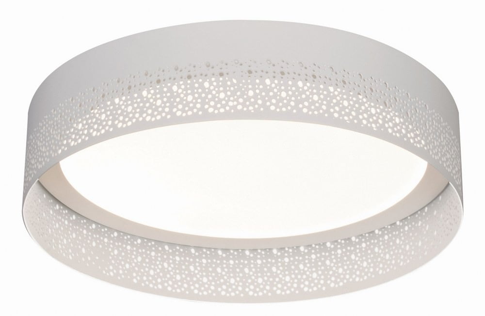 Ash 16" White LED Drum Flush Mount with Acrylic Shade