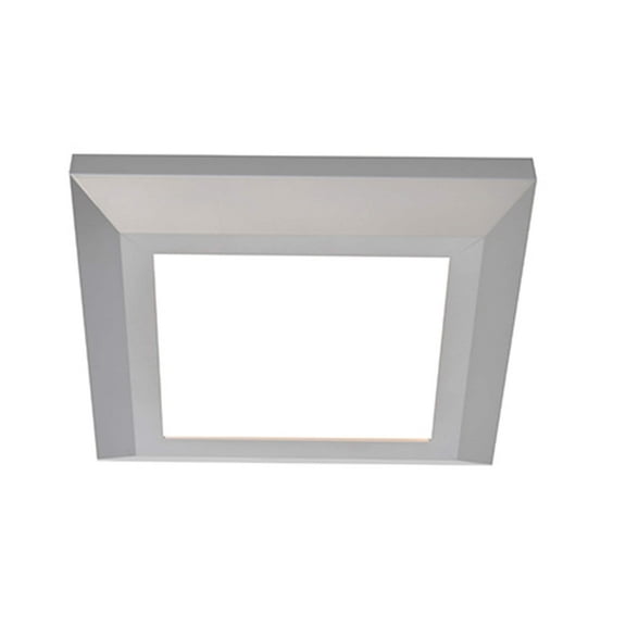 AFX Atlas 25-inch Satin Nickel LED Square Flush Mount, White Acrylic Shade