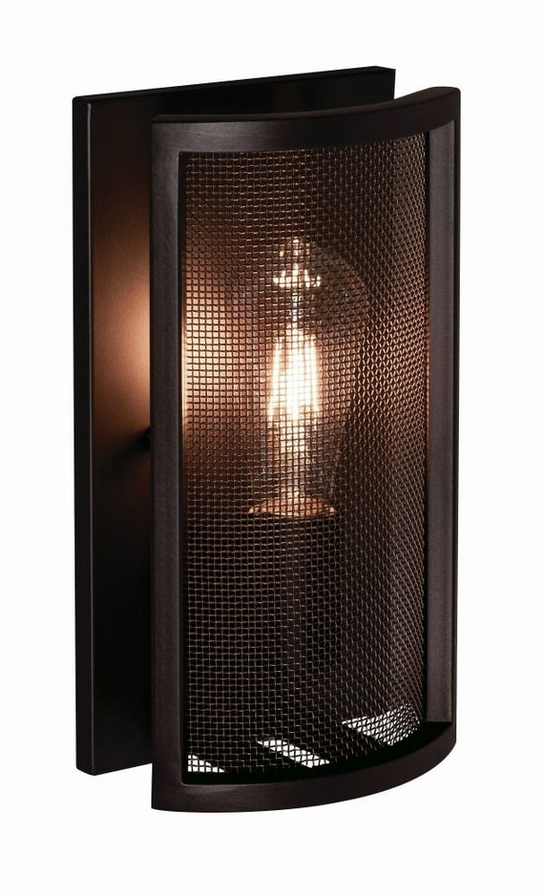 Bronze Mesh Dimmable Wall Sconce with Steel Frame