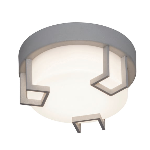 AFX Beaumont 8-inch Textured Grey LED Outdoor Flush Mount, White Acrylic Shade