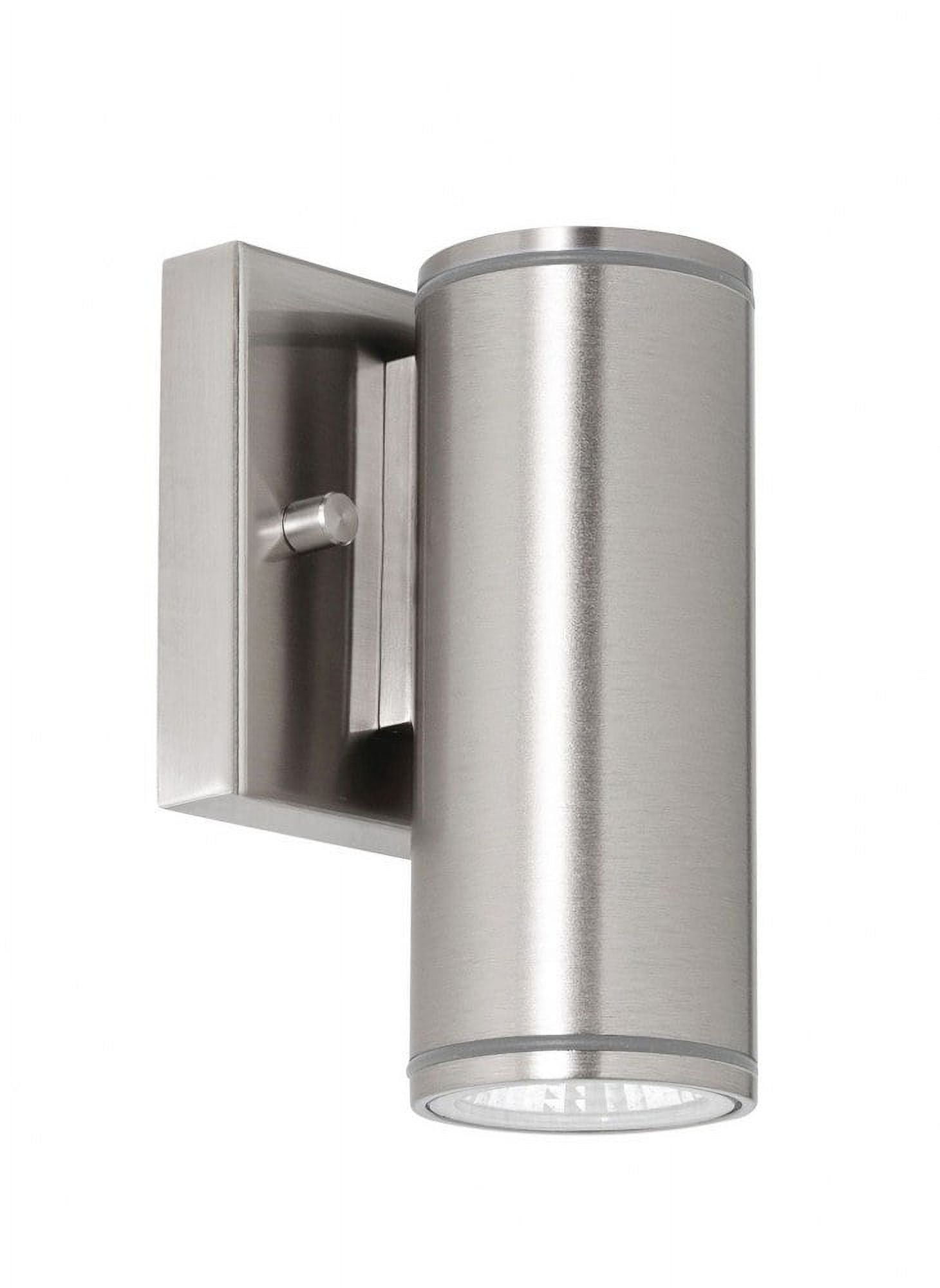 Satin Nickel Cylinder LED Outdoor Wall Sconce