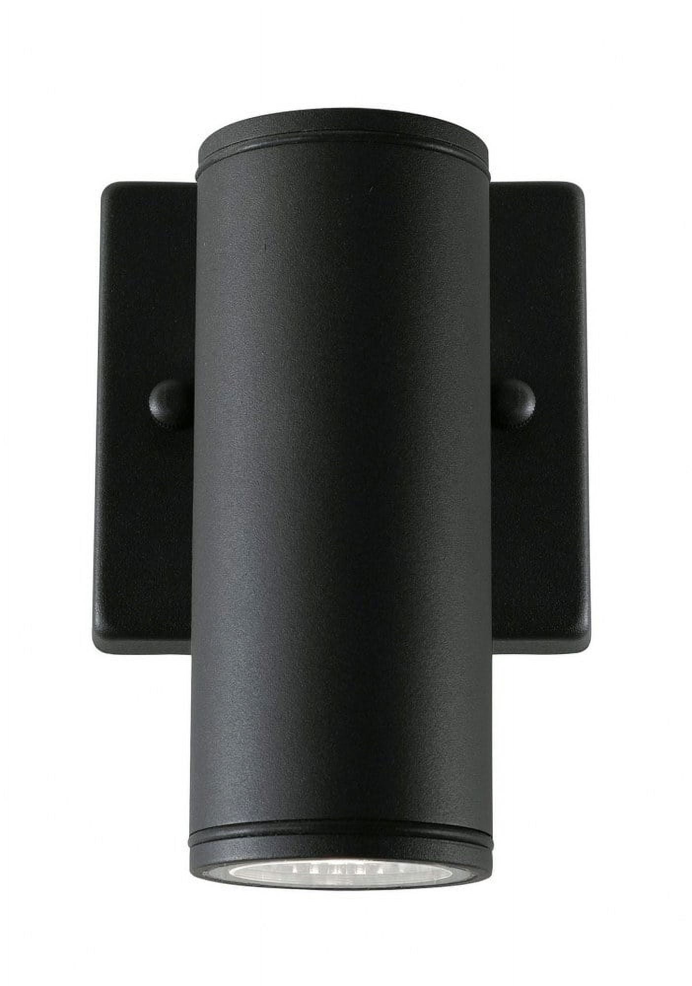 Black Aluminum Cylinder Dimmable LED Outdoor Wall Sconce