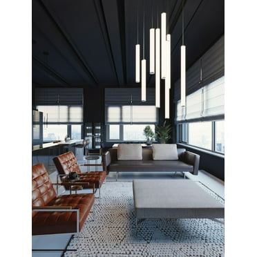 AFX Caden 36-inch LED Pendant with White Acrylic Satin Nickel Satin Nickel