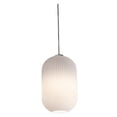 thumbnail image 1 of AFX Callie 5-inch White Pendant, Frosted Ribbed White Glass Shade, 1 of 3