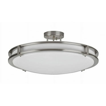 AFX  Carlisle 12'' LED Semi-Flush Mount - Satin Nickel Finish