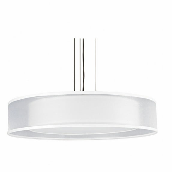 AFX Cortez 24" LED Pendant - Satin Nickel Metal - White/White Shade