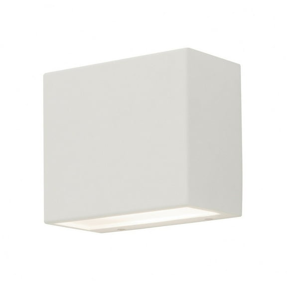 AFX Dakota 1-light ADA White LED Outdoor Sconce, Frosted White Glass Shade