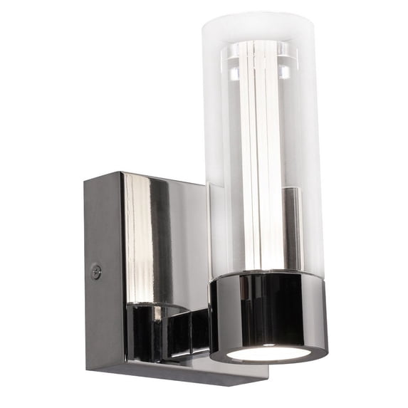 AFX Delphia 1-Light Polished Chrome Wall Sconce with Clear Acrylic