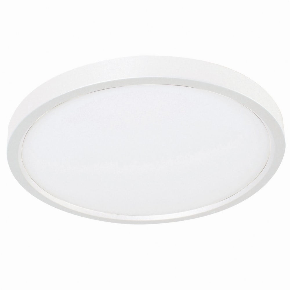 White Glass 8" Round LED Flush Mount Light