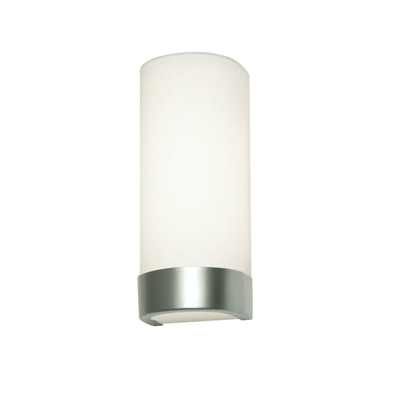 AFX  Evanston 12-inch Satin Nickel LED Sconce with White Glass