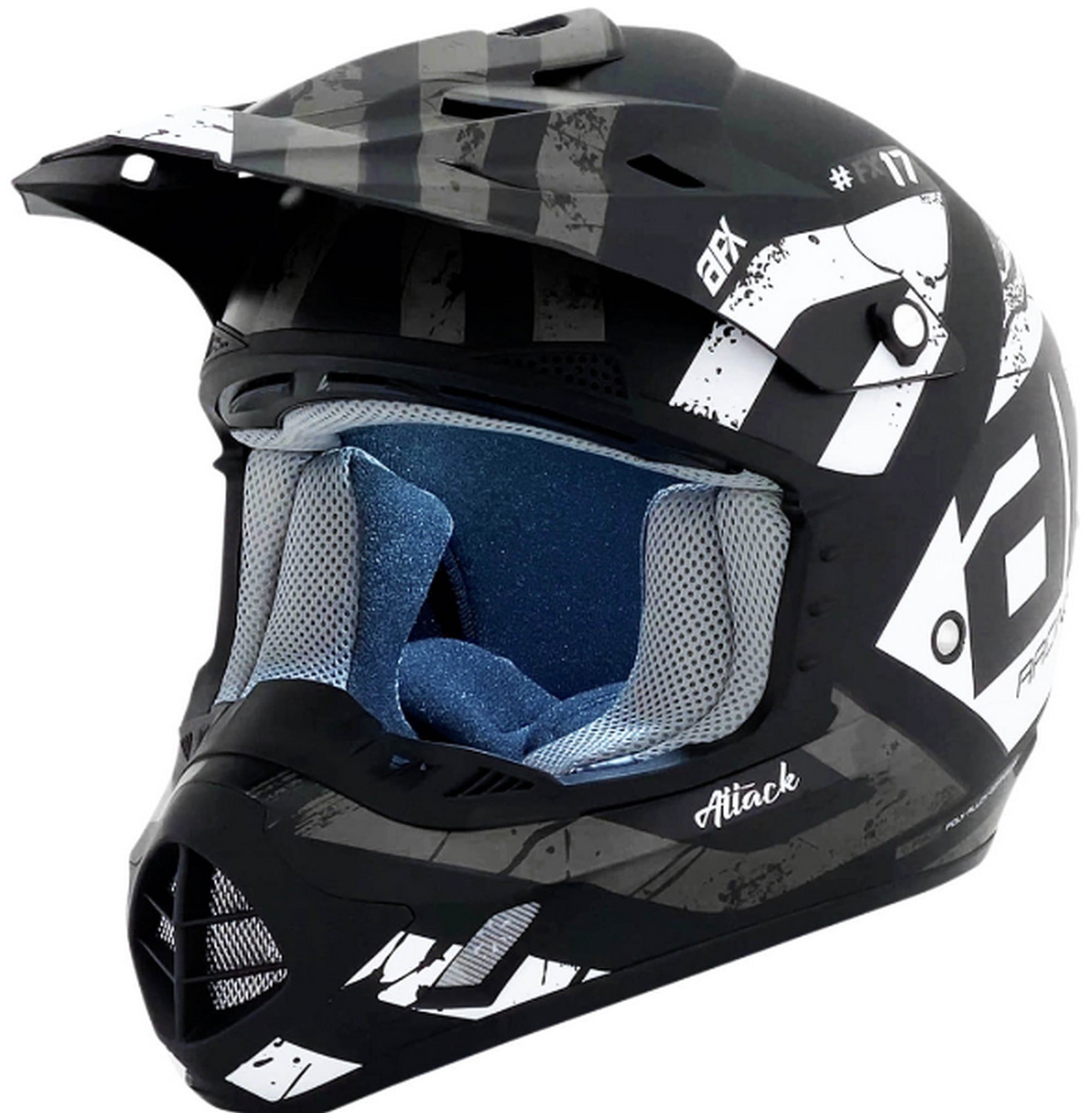 AFX FX-17 Attack MX Offroad Helmet Matte Silver LG