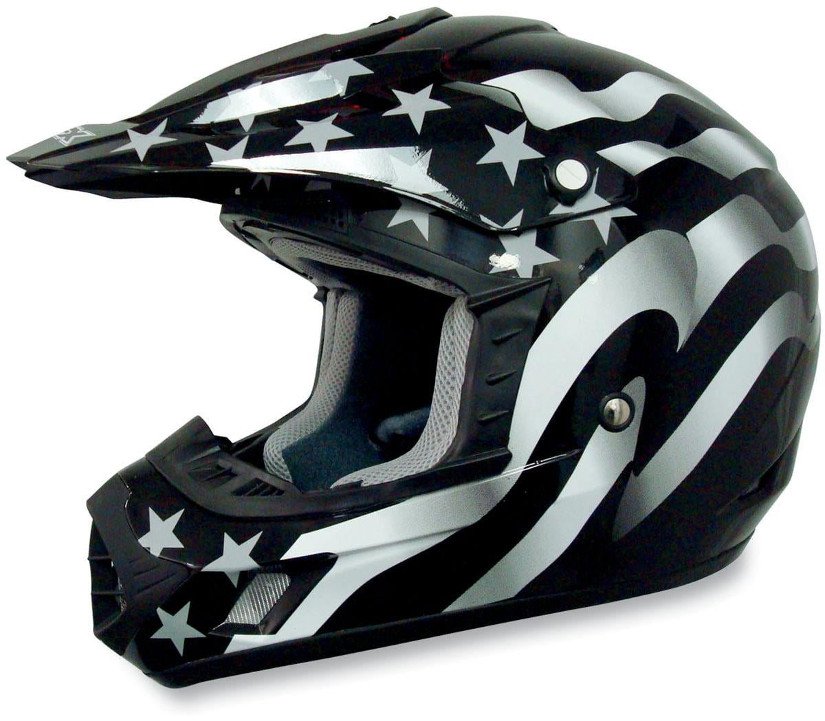 AFX FX 17 Freedom Helmet Stealth Flag Medium Black Stealth Flag
