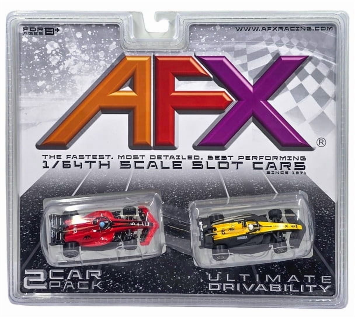 AFX Formula Mega G+ Slot Cars, Two-Pack, 1/64 Scale