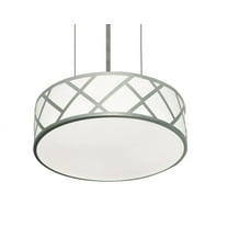 AFX Haven 13-inch Satin Nickel LED Pendant with White Acrylic