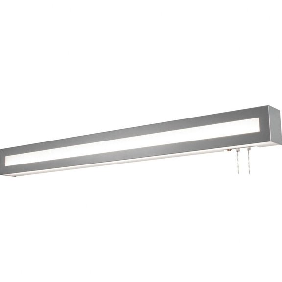 AFX Hayes 3-feet Satin Nickel LED Overbed Fixture, White Acrylic Shade