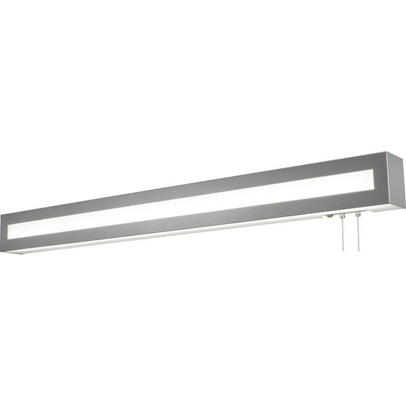AFX Hayes 3-feet Satin Nickel LED Overbed Fixture, White Acrylic Shade