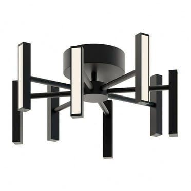 IDRC16LAJUDBK-AFX-Indra - 336W 7 LED Semi-Flush Mount In Contemporary Style-6.5 Inches Tall and 16 Inches Wide-Black Finish