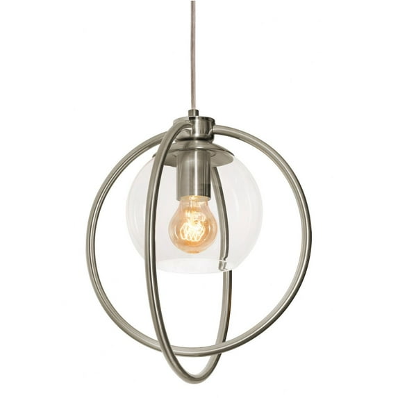 JAMP12MBSN AFX Jamie 1- Light Pendant in Contemporary-Modern-Transitional Style 12.5 Inches Tall and 12.3 Inches Wide-Satin Nickel Finish