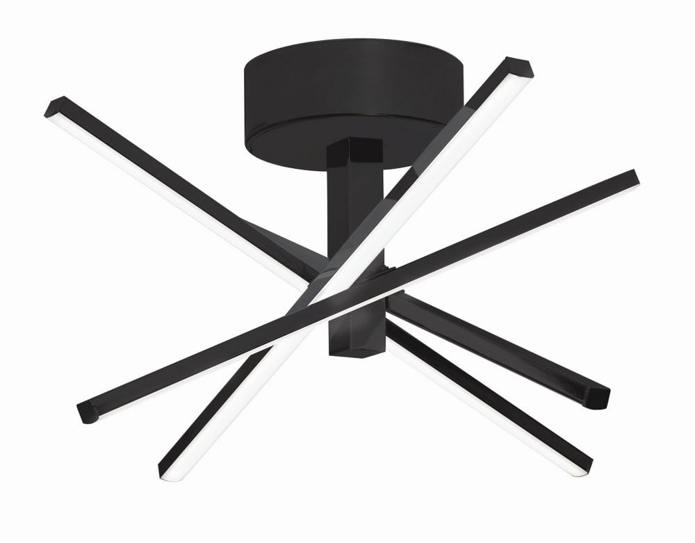 Jaxx Sleek Black Chrome LED 20" Geometric Flushmount