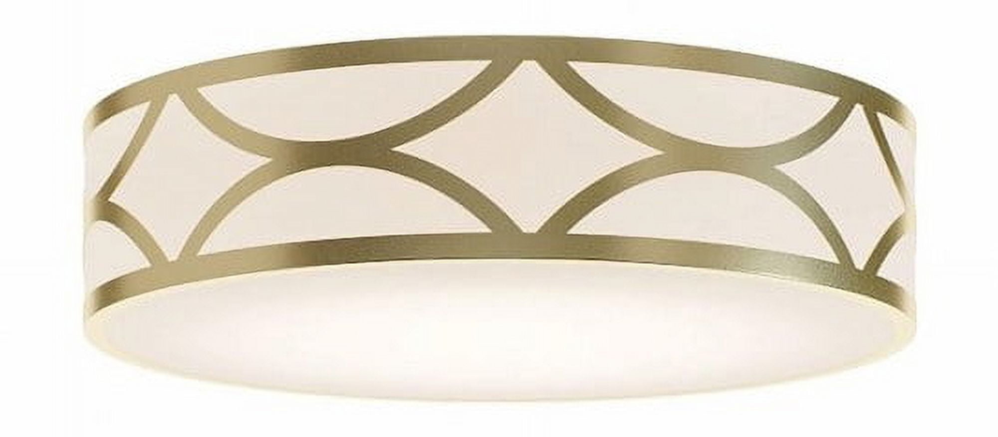 Lake 16" Gold LED Drum Flush Mount with White Acrylic Shade