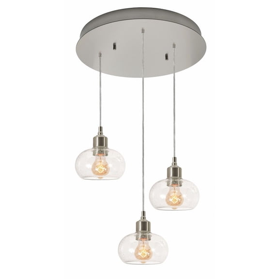 AFX  Laney 3 Light Round Pendant - Medium Base 120V Satin Nickel