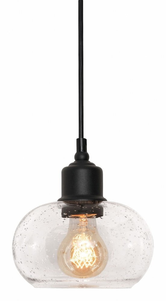 Laney 6.8'' Mini Globe Pendant Light in Satin Nickel and Black