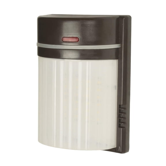 AFX Led Security 7.5-inch Bronze LED Outdoor Sconce, White Polycarbonate Shade