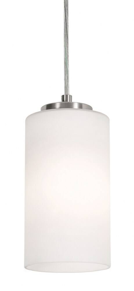 Leo 4" Satin Nickel Glass Mini Pendant Light