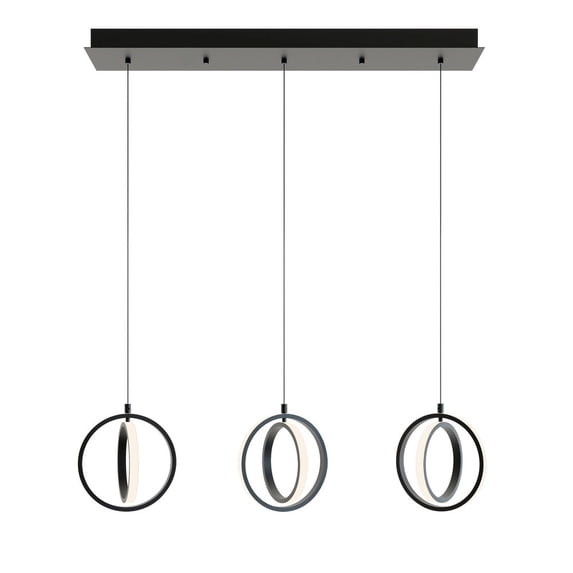 AFX Lock 3 Light Linear Pendant - Medium Base 120V Black