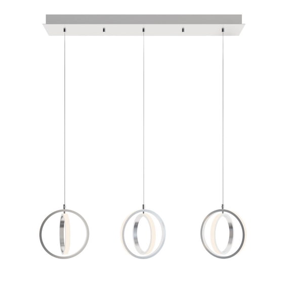 AFX Lock 3 Light Linear Pendant - Medium Base 120V Satin Nickel