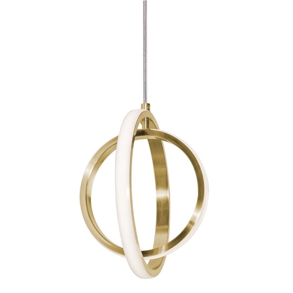 AFX Lock 9" LED Pendant Light - 9"Dia x 9"H Satin Brass
