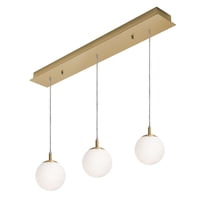 AFX Loretto 3 Light Linear Pendant - Medium Base 120V Satin Brass Brass