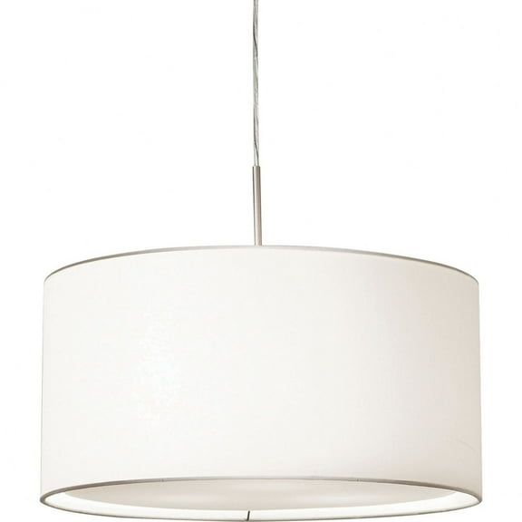 AFX Mae Satin Nickel Pendant with White Linen