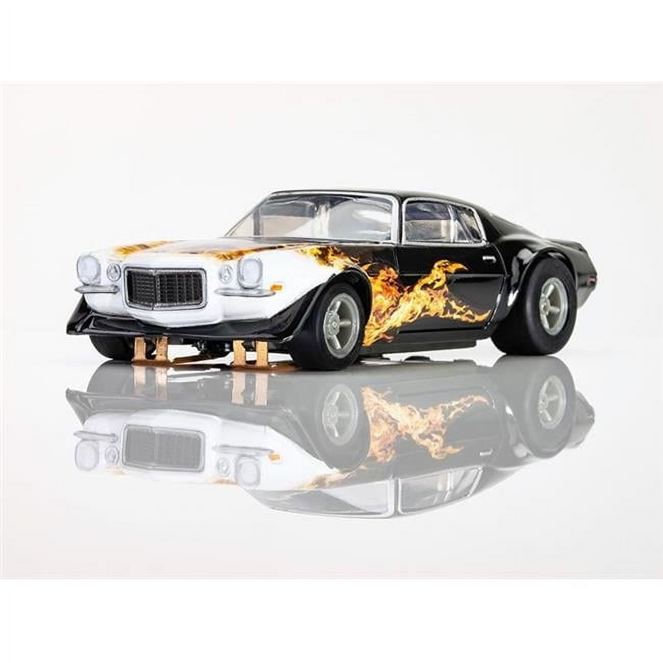 AFX Mega-G+ 1970 Camaro Wildfire Black Yellow and Orange HO Slot Car