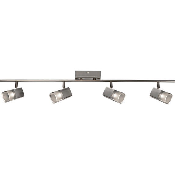 AFX Metro 1-light Satin Nickel LED Fixed Rail, Frosted Clear Glass Shade - Satin Nickel
