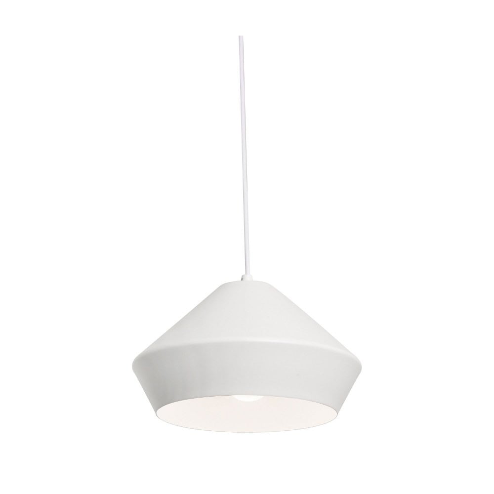 Milo 11" White Steel and Glass Pendant Light