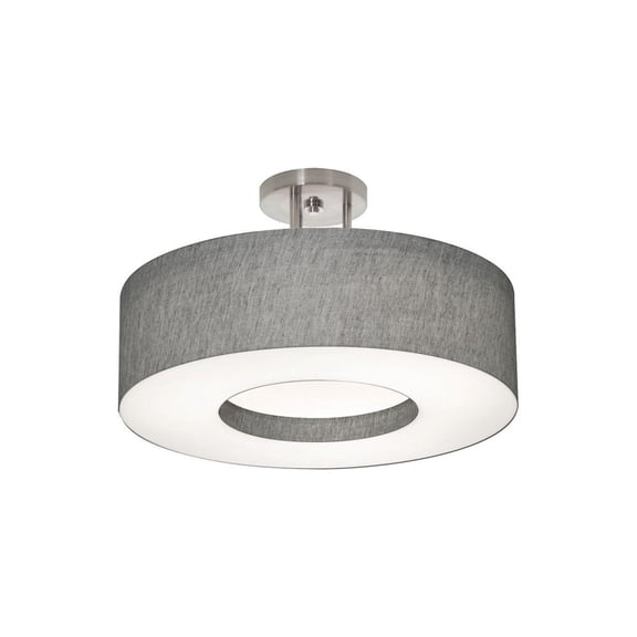 MCF1932LAJUD-GYSF-AFX-Montclair - 42W 1 LED Semi-Flush Mount In Modern Style-10.75 Inches Tall and 19.25 Inches Wide-Satin Nickel Finish-Grey Shade