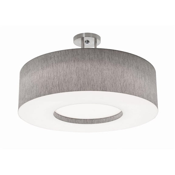 MCF2432L5AJUD-GYSF AFX Montclair - Drum Semi-Flush Mount In Modern Style-12.75 Inches Tall and 24 Inches Wide-Satin Nickel/Grey Finish-LED Lamping