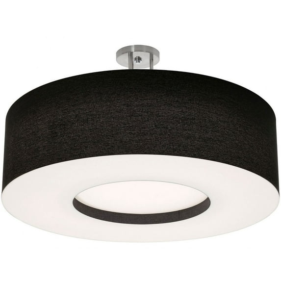 AFX Montclair 30'' LED Semi-Flush Mount - Satin Nickel Finish Black