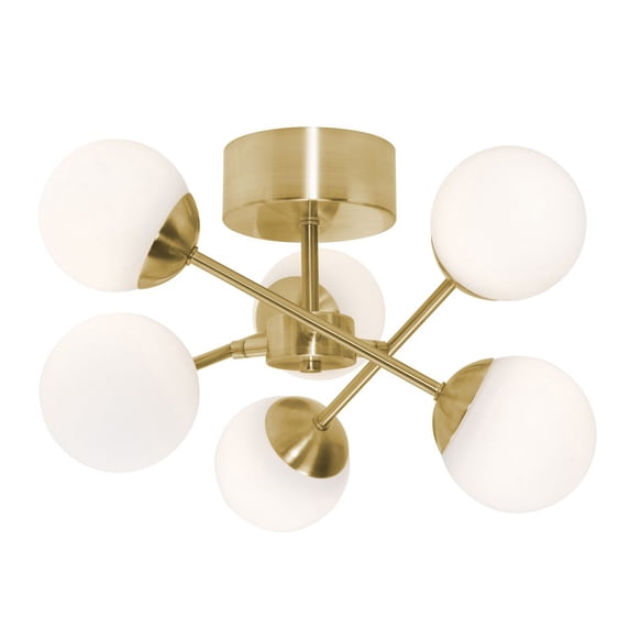 PRLC16L30D1SB AFX Pearl - 200W 5 LED Semi-Flush Mount In Contemporary Style-9.15 Inches Tall and 15.86 Inches Wide-Satin Brass Finish