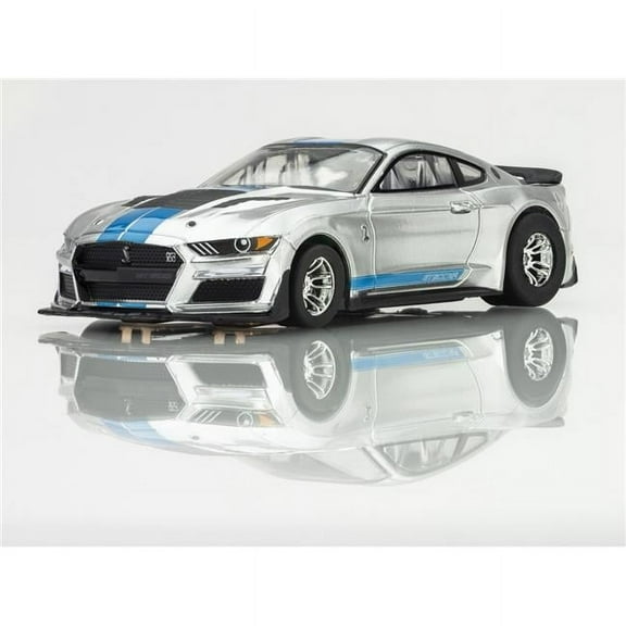 AFX Racing AFX22099 2022 Mustang GT500KR HO Scale Slot Car, Silver & Blue