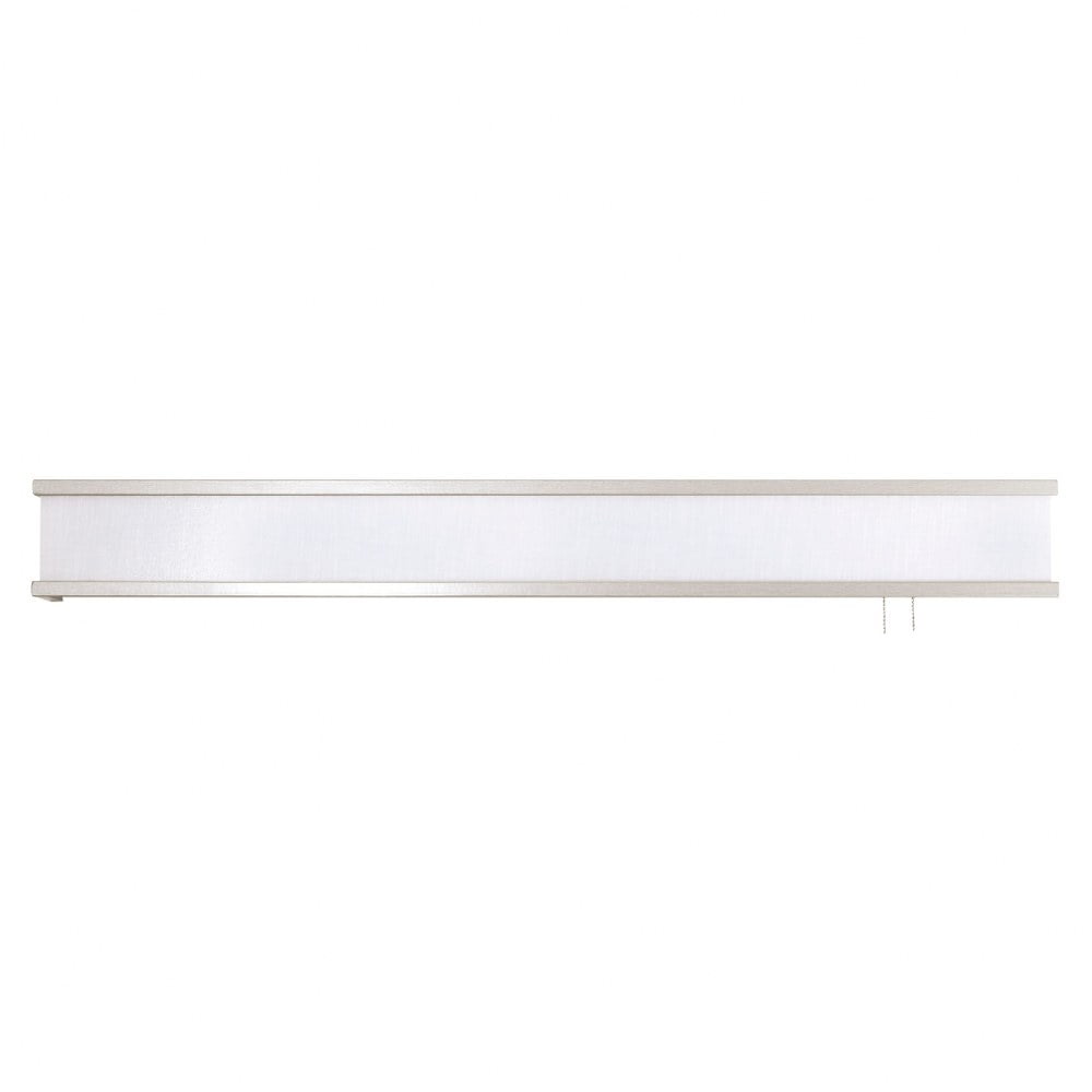 Randolph 38" Satin Nickel LED Wall Sconce with White Linen Shade