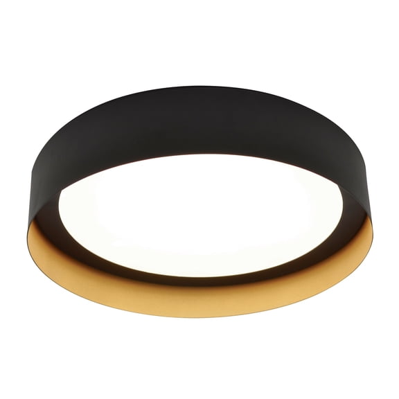 AFX Reveal 12-inch LED Flush Mount, Acrylic Shade Black/Gold 120V-277V N/A